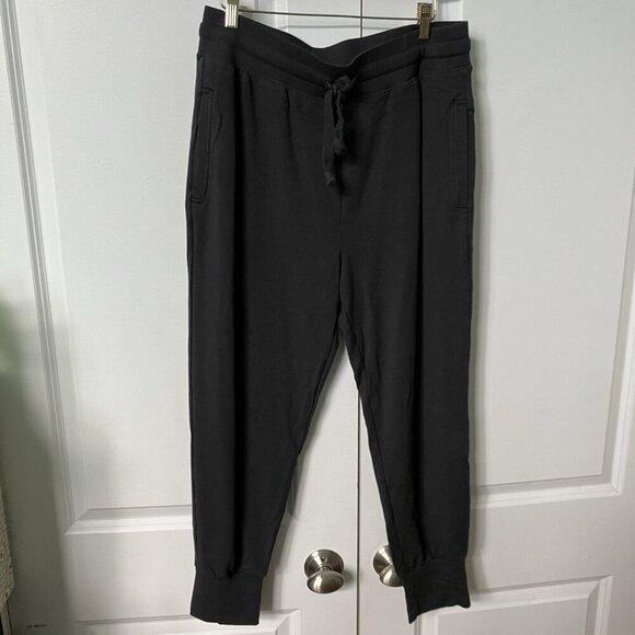 Fabletics Joggers Womens XL Black Ribbed Stretch Jersey Pull On Track Sweatpants - Picture 1 of 7